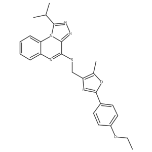 2-(4-Ethoxyphenyl)-4-(((1-isopropyl-[1,2,4]triazolo[4,3-a]quinoxalin-4-yl)thio)methyl)-5-methyloxazole结构式