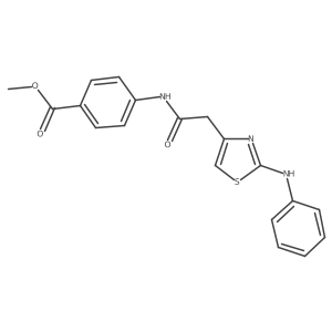 Methyl 4-{2-[2-(phenylamino)-1,3-thiazol-4-yl]acetamido}benzoate结构式