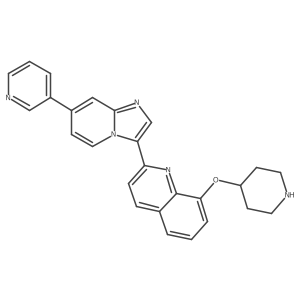 8-Piperidin-4-yloxy-2-(7-pyridin-3-ylimidazo[1,2-a]pyridin-3-yl)quinoline结构式