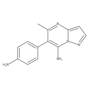 6-(4-Aminophenyl)-5-methylpyrazolo[1,5-a]pyrimidin-7-amine结构式