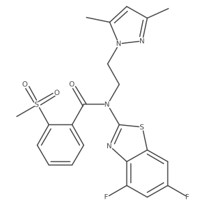 N-(4,6-difluorobenzo[d]thiazol-2-yl)-N-(2-(3,5-dimethyl-1H-pyrazol-1-yl)ethyl)-2-(methylsulfonyl)benzamide Structure