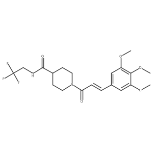(E)-N-(2,2,2-trifluoroethyl)-1-(3-(3,4,5-trimethoxyphenyl)acryloyl)piperidine-4-carboxamide Structure