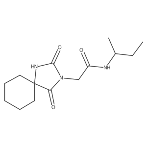 N-(sec-butyl)-2-(2,4-dioxo-1,3-diazaspiro[4.5]dec-3-yl)acetamide结构式