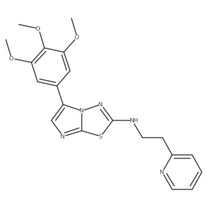 N-(2-pyridin-2-ylethyl)-5-(3,4,5-trimethoxyphenyl)imidazo[2,1-b][1,3,4]thiadiazol-2-amine Structure