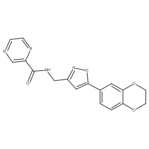 N-((5-(2,3-dihydrobenzo[b][1,4]dioxin-6-yl)isoxazol-3-yl)methyl)pyrazine-2-carboxamide结构式