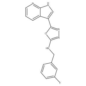 N-[(3-Fluorophenyl)methyl]-5-(1H-pyrrolo[2,3-b]pyridin-3-yl)-1,3,4-oxadiazol-2-amine结构式