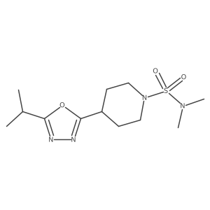 4-(5-isopropyl-1,3,4-oxadiazol-2-yl)-N,N-dimethylpiperidine-1-sulfonamide结构式