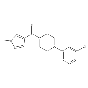 (4-(3-chlorophenyl)piperazin-1-yl)(1-methyl-1H-1,2,3-triazol-4-yl)methanone结构式
