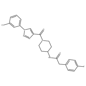 N-{1-[1-(3-chlorophenyl)-1H-1,2,3-triazole-4-carbonyl]piperidin-4-yl}-2-(4-fluorophenyl)acetamide结构式