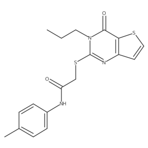 N-(4-methylphenyl)-2-({4-oxo-3-propyl-3H,4H-thieno[3,2-d]pyrimidin-2-yl}sulfanyl)acetamide结构式