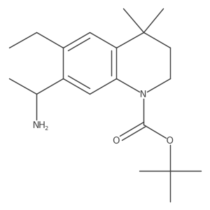 7-(1-Amino-ethyl)-6-ethyl-4,4-dimethyl-3,4-dihydro-2h-quinoline-1-carboxylic acid tert-butyl ester Structure