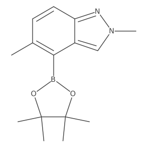 2,5-Dimethyl-4-(4,4,5,5-tetramethyl-1,3,2-dioxaborolan-2-yl)-2H-indazole结构式
