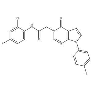 N-(2-chloro-4-fluorophenyl)-2-(1-(4-fluorophenyl)-4-oxo-1,4-dihydro-5H-pyrazolo[3,4-d]pyrimidin-5-yl)acetamide结构式