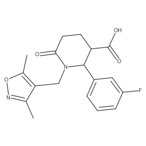 1-[(3,5-Dimethyl-1,2-oxazol-4-yl)methyl]-2-(3-fluorophenyl)-6-oxopiperidine-3-carboxylic acid Structure