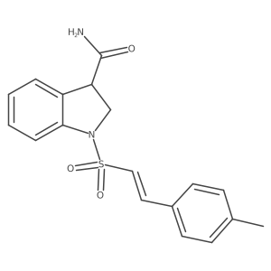 1-[(E)-2-(4-methylphenyl)ethenyl]sulfonyl-2,3-dihydroindole-3-carboxamide Structure