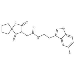 N-[2-(5-chloro-1H-indol-3-yl)ethyl]-2-(2,4-dioxo-1,3-diazaspiro[4.4]non-3-yl)acetamide Structure
