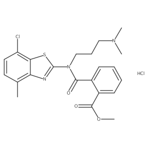 Methyl 2-((7-chloro-4-methylbenzo[d]thiazol-2-yl)(3-(dimethylamino)propyl)carbamoyl)benzoate hydrochloride结构式