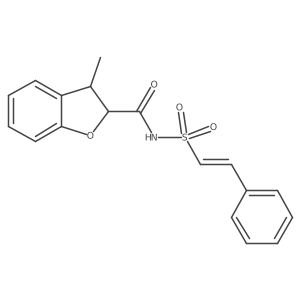 3-methyl-N-(2-phenylethenesulfonyl)-2,3-dihydro-1-benzofuran-2-carboxamide结构式