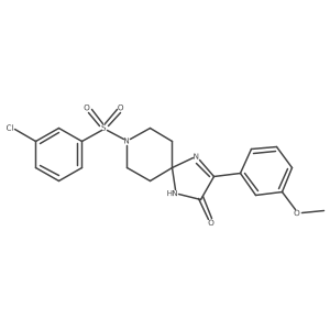 8-((3-Chlorophenyl)sulfonyl)-3-(3-methoxyphenyl)-1,4,8-triazaspiro[4.5]dec-3-en-2-one Structure