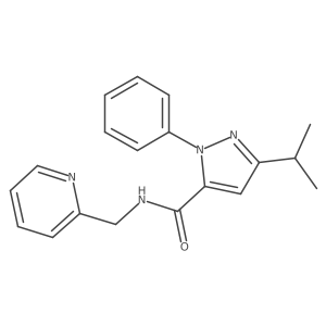 1-phenyl-3-(propan-2-yl)-N-(pyridin-2-ylmethyl)-1H-pyrazole-5-carboxamide结构式