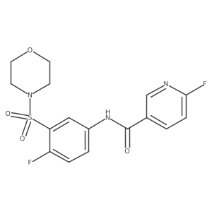 6-fluoro-N-[4-fluoro-3-(morpholine-4-sulfonyl)phenyl]pyridine-3-carboxamide结构式