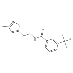 N-(2-(3-methylisoxazol-5-yl)ethyl)-3-(trifluoromethyl)benzamide结构式