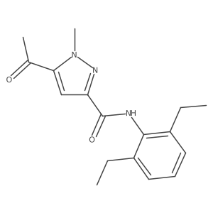 5-acetyl-N-(2,6-diethylphenyl)-1-methylpyrazole-3-carboxamide结构式