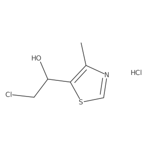 5-(1-Hydroxy-2-chloroethyl)-4-methylthiazole Hydrochloride结构式