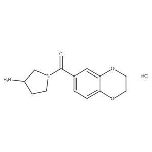 (R)-(3-aminopyrrolidin-1-yl)(2,3-dihydrobenzo[b][1,4]dioxin-6-yl)methanone hydrochloride结构式