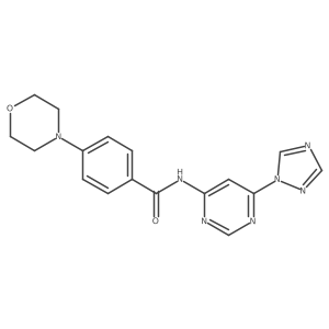 N-(6-(1H-1,2,4-triazol-1-yl)pyrimidin-4-yl)-4-morpholinobenzamide结构式