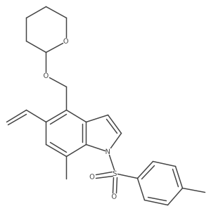 7-Methyl-4-(((tetrahydro-2H-pyran-2-yl)oxy)methyl)-1-tosyl-5-vinyl-1H-indole Structure