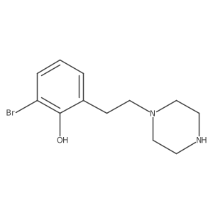 2-Bromo-6-[2-(piperazin-1-yl)ethyl]phenol结构式