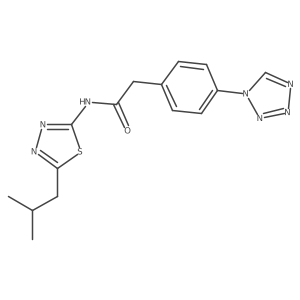 2-(4-(1H-tetrazol-1-yl)phenyl)-N-(5-isobutyl-1,3,4-thiadiazol-2-yl)acetamide Structure