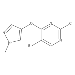 5-Bromo-2-chloro-4-[(1-methyl-1H-pyrazol-4-yl)oxy]pyrimidine结构式