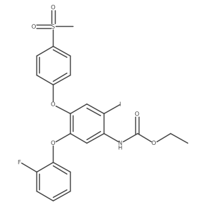 Ethyl{5-(2-fluorophenoxy)-2-iodo-4-[4-(methylsulfonyl)phenoxy]phenyl}-carbamate Structure
