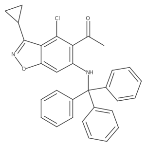 1-[4-Chloro-3-cyclopropyl-6-(tritylamino)benzisoxazol-5-yl]ethanone结构式