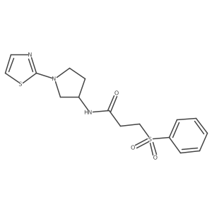 3-(phenylsulfonyl)-N-(1-(thiazol-2-yl)pyrrolidin-3-yl)propanamide Structure