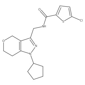 5-chloro-N-((1-cyclopentyl-1,4,6,7-tetrahydropyrano[4,3-c]pyrazol-3-yl)methyl)thiophene-2-carboxamide Structure