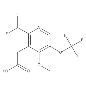 2-(Difluoromethyl)-4-methoxy-5-(trifluoromethoxy)pyridine-3-acetic acid结构式