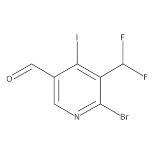 6-Bromo-5-(difluoromethyl)-4-iodonicotinaldehyde结构式