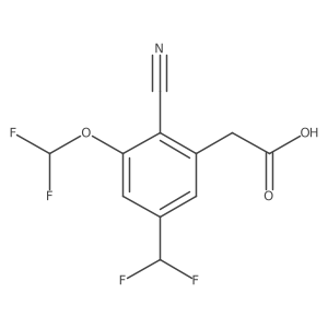 2-(2-Cyano-3-(difluoromethoxy)-5-(difluoromethyl)phenyl)acetic acid Structure