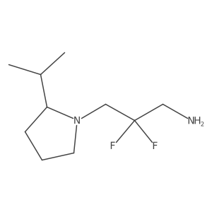 2,2-Difluoro-3-[2-(propan-2-yl)pyrrolidin-1-yl]propan-1-amine结构式