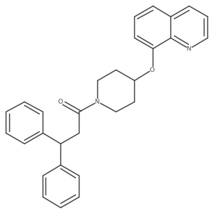 3,3-Diphenyl-1-(4-(quinolin-8-yloxy)piperidin-1-yl)propan-1-one结构式