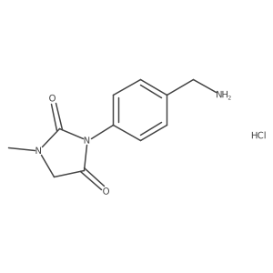 3-[4-(Aminomethyl)phenyl]-1-methylimidazolidine-2,4-dione hydrochloride结构式