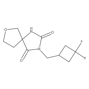 3-[(3,3-Difluorocyclobutyl)methyl]-7-oxa-1,3-diazaspiro[4.4]nonane-2,4-dione结构式