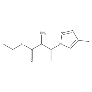 ethyl 2-amino-3-(4-methyl-1H-pyrazol-1-yl)butanoate Structure