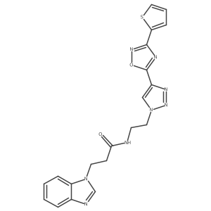 3-(1H-benzo[d]imidazol-1-yl)-N-(2-(4-(3-(thiophen-2-yl)-1,2,4-oxadiazol-5-yl)-1H-1,2,3-triazol-1-yl)ethyl)propanamide结构式