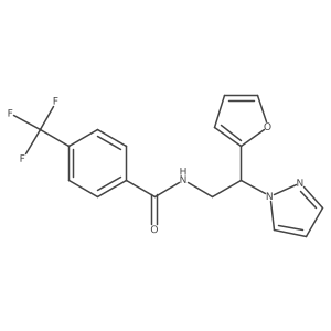 N-(2-(furan-2-yl)-2-(1H-pyrazol-1-yl)ethyl)-4-(trifluoromethyl)benzamide结构式
