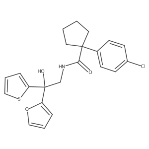 1-(4-chlorophenyl)-N-(2-(furan-2-yl)-2-hydroxy-2-(thiophen-2-yl)ethyl)cyclopentanecarboxamide Structure