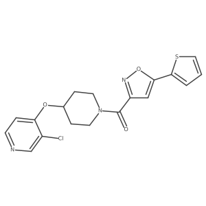 (4-((3-Chloropyridin-4-yl)oxy)piperidin-1-yl)(5-(thiophen-2-yl)isoxazol-3-yl)methanone结构式